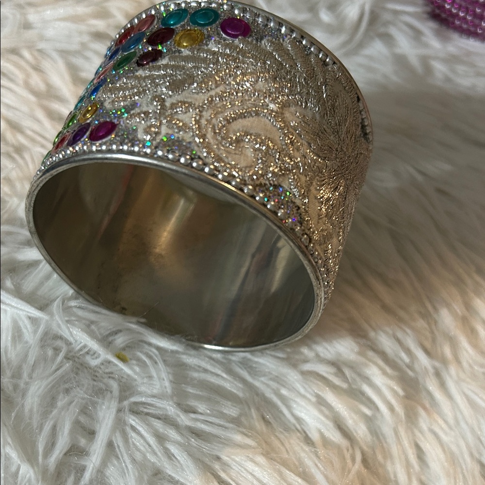 Silver Multicolor Gemstone Bracelet